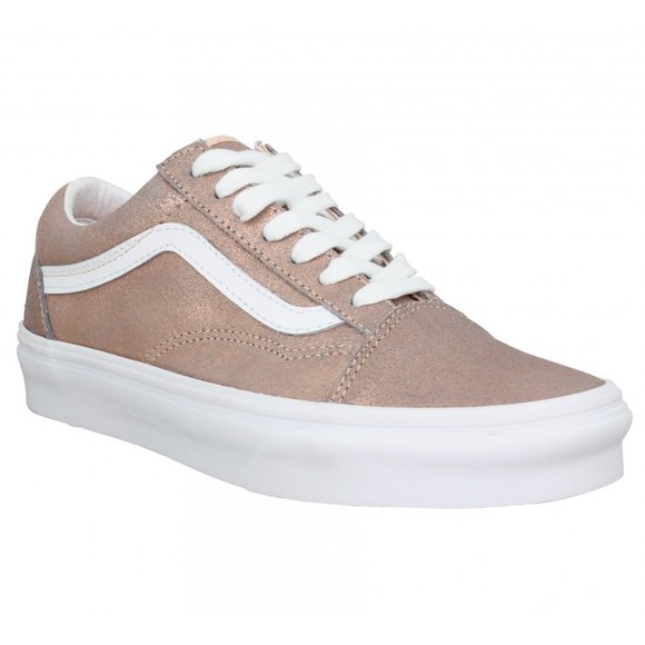 grey and rose gold vans